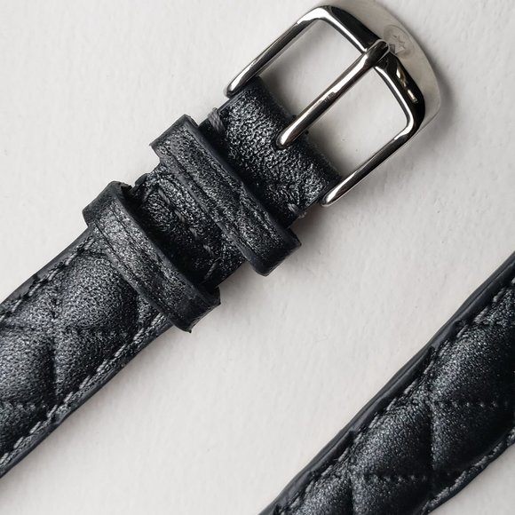 Michele Black Quilted Watch Strap